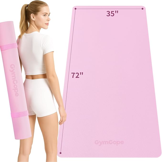 Extra Large Yoga Mat - 72"x35", 72"x48", 78"x57" - Wide TPE Exercise Mat for Home, Stretching, Couples & Family Workouts - 6-12mm Thick, Non-Slip & Waterproof - with Carry Bag and Straps-PurrikoPets