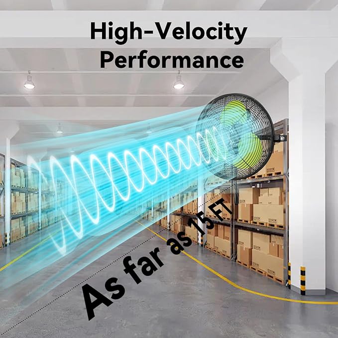 12 Inch Wall Fan Pro Series - Indoor High Velocity Wall Mount Fan for Commercial, Residential, Warehouse, Covered Patio, Shop, Garage, Barn, Gazebo 3 Speed 2800 CFM UL Safety Listed-PurrikoPets