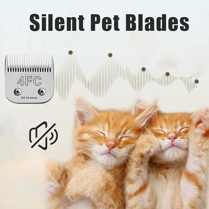 3Pack 4FC Blades for Dog Grooming Blades Compatible with Andis,Oster A5,Wahl km10 Dog Clippers,Detachable Dog Clipper Blade for Dog Cat Horse Animal,Size-#4FC, 3/8-Inch Cut Length (9.5mm)-PurrikoPets