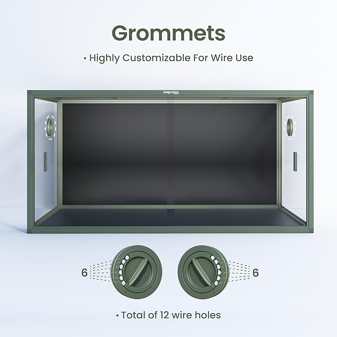 120 Gallon Bearded Dragon Tank,48" x 24" x 24" Reptile Tank with Sliding Door Top Screen Ventilation, Front Opening Reptile Enclosure for Easy Maintenance-PurrikoPets