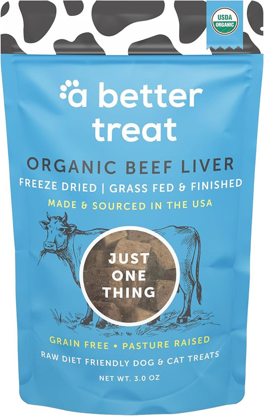A Better Treat – Organic, Freeze Dried, Single Ingredient, 100% Grass Fed and Finished Beef Liver Dog Treats, Cat Treats | Natural Healthy | Grain Free, High Protein, Diabetic Friendly | Made in USA-PurrikoPets