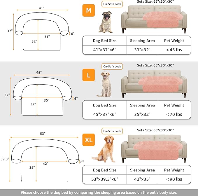 GGIB Calming Dog Bed Fluffy Plush Dog Mat for Furniture Protector with Removable Washable Cover for Large Medium Small Dogs and Cats (Large, Pink)-PurrikoPets