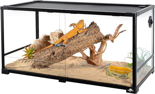50 Gallon Reptile Tank, Glass Reptiles Terrarium 36" x 18" x 18", Sliding Door, Top Ventilation, Cable Pass, Humidify Hole, Glass Reptile Cage Habitat for Bearded Dragon, Lizard, Snake, Gecko-PurrikoPets