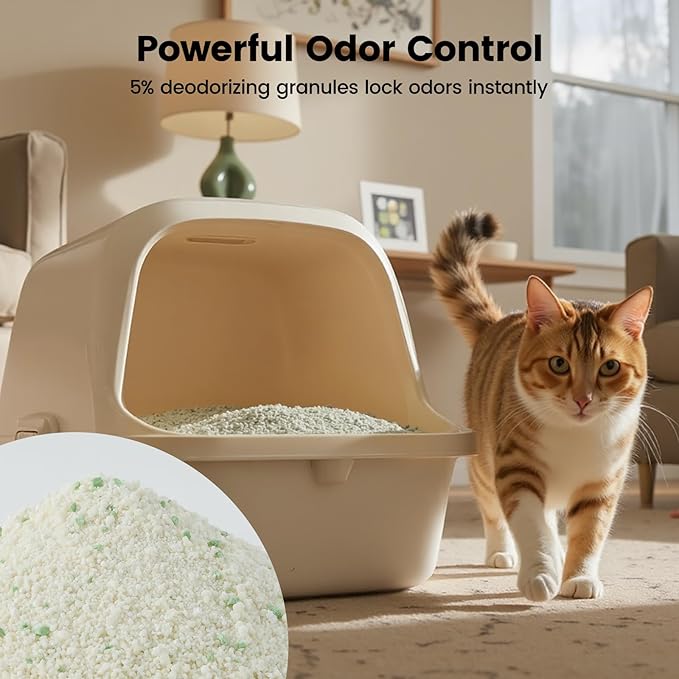 Gardner Pet Cassava Cat Litter, Clumping Cat Litter with Odor Control, Low Dust, Natural Plant-Based Litter, Fast Absorption & Low Tracking Kitty Litter, Unscented with Deodorizing Pellets (9LBS*4)-PurrikoPets