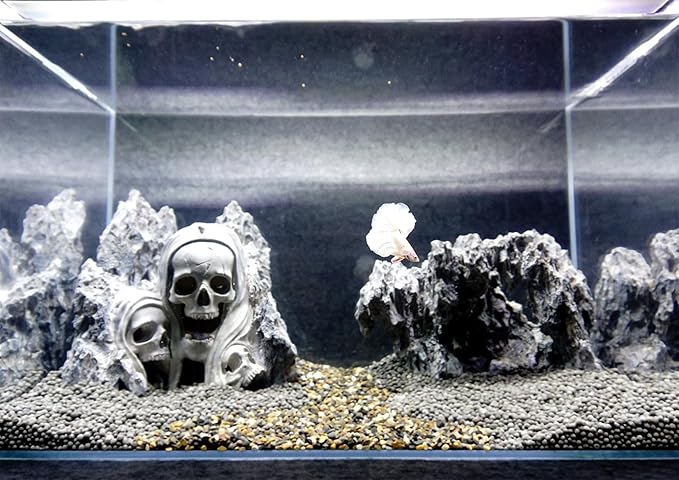 Fish Tank Decor Rocks.Aquarium Decoration Model.Easy and Quick Solution for Aquascaping.(Skull Canyon)-PurrikoPets