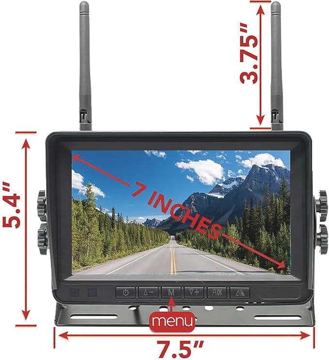 FalconEye Electronics 2nd Generation 200-300Ft Wireless Range Backup Camera for Trucks, Fleets. HD, 7inch LCD (1 Cam System)-PurrikoPets