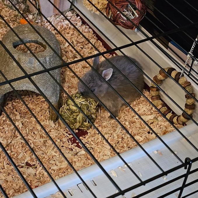 6 Pcs Bunny Timothy Grass Ball Natural Chew Toy Woven Chewing Toys Rabbit Molar Small Animals Teeth Grinding Suitable for Hamster Totoro Gerbils Guinea Pig Squirrel-PurrikoPets