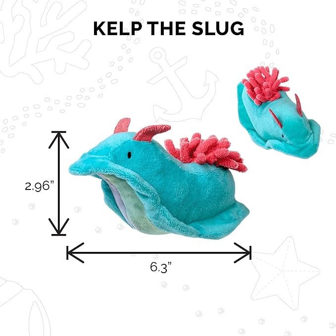 Furhaven 2-Pack Cat Toys w/ 2x Catnip Bags for Indoor Cats, Washable & Durable w/ Refillable Catnip Pocket - Plush Sea Slug Cat Toy Set - Blue/Tie Dye, Set of 2-PurrikoPets