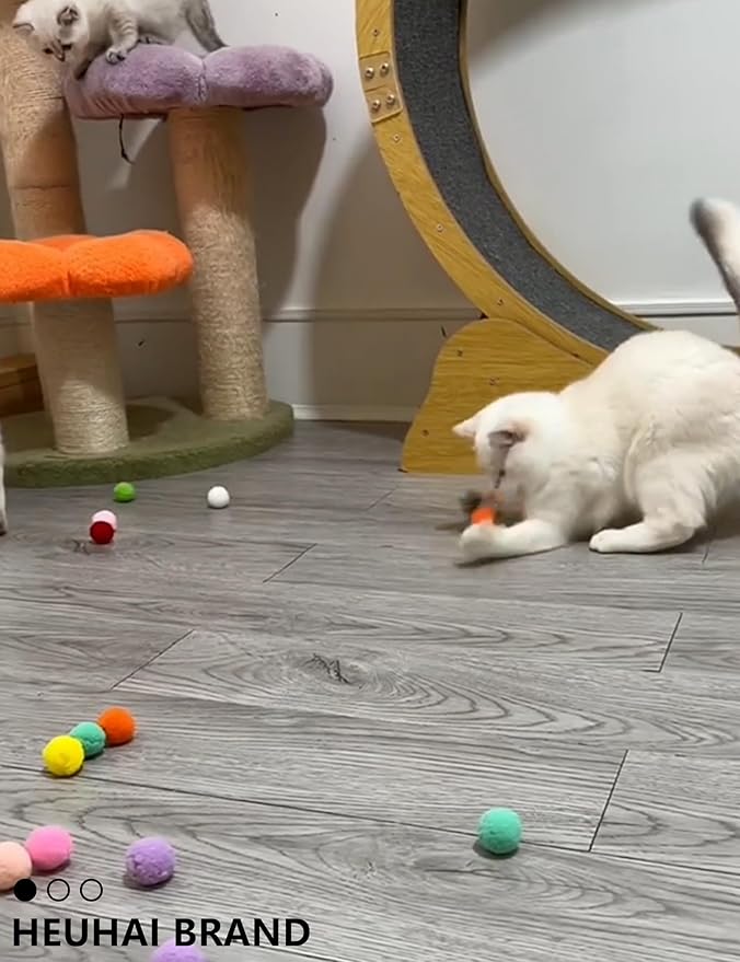 15-Pack Cat Toy Balls for Indoor Cats and Kittens (1.5'' - 2.2'', Cat Toys Mega Set)-PurrikoPets