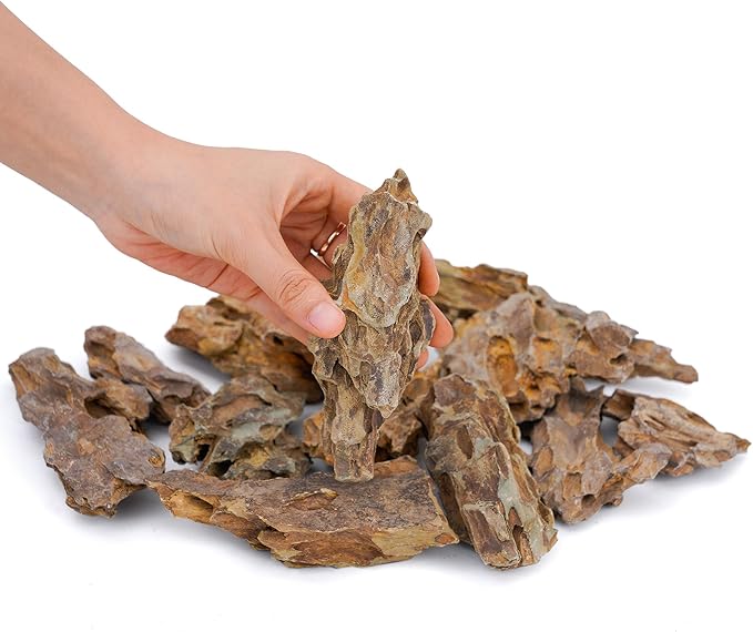 2-4 Inches Natural Dragon Stone 20 PCS Aquarium Rocks for Aquascaping, Aquarium Landscaping, Terrariums, Fish Tank Decoration, Vivariums, Paludarium, Reptile and Amphibian Enclosures-PurrikoPets