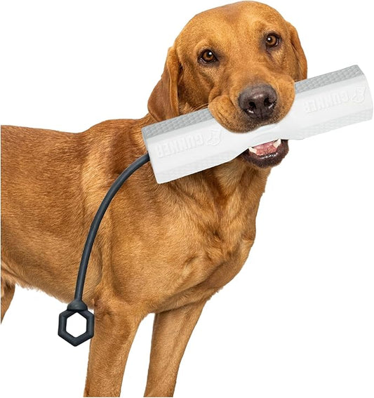 Dog Training Bumper - Durable Retriever Dummy for Professional Training, Perfect for Water Activities, Hunting, and Outdoor Retrieval Practice, with Adjustable Rope for Easy Handling (White)-PurrikoPets