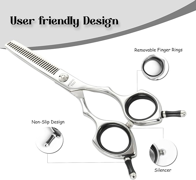 Dog Grooming Scissors 5 inch Small Thinning Scissors Super Light Professional 440C Stainless Steel Pet Shears for Trimming Face and Paws Nose Ear Easy Use.-PurrikoPets