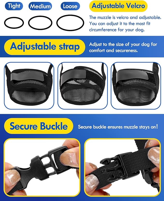 Dog Muzzle, Soft Air Mesh Muzzle for Small Medium Large Dogs Anti Biting Barking Chewing, Breathable Drinkable Adjustable Loop Pets Muzzle for German Shepherd Husky Labrador Retriever (Black,XL)-PurrikoPets