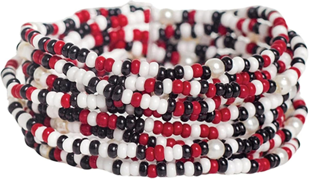 INK + ALLOY Game Day Bracelet Stacks, Beaded Bracelets for Football Gameday Outfits, Handmade Jewelry for College Students, Teachers, Football Moms, Set of 10