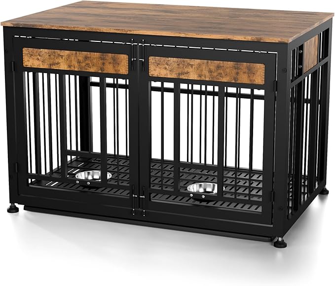 48 Inch Heavy Duty Dog Crate Furniture for Large Dogs, Decorative Pet House End Table, Extra Large Wooden Cage Kennel Furniture Indoor-PurrikoPets