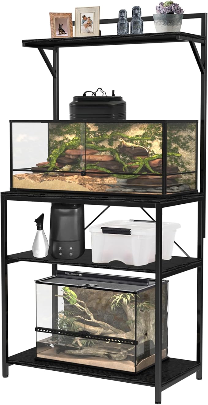 GDLF 20-29 Gallon Fish Tank Stand with Plant Shelf, Aquarium Stand with Storage Shelf for 20 Gallon Long Aquarium 30.7" x 16.53" Tabletop Fits Turtle or Reptile Terrariums-PurrikoPets