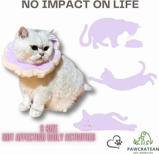 Adjustable Comfy Flower Style Elizabeth Collar for Cats Puppies Soft Recovery Cone Pet Protective Neck Collar (Purple, Medium)-PurrikoPets