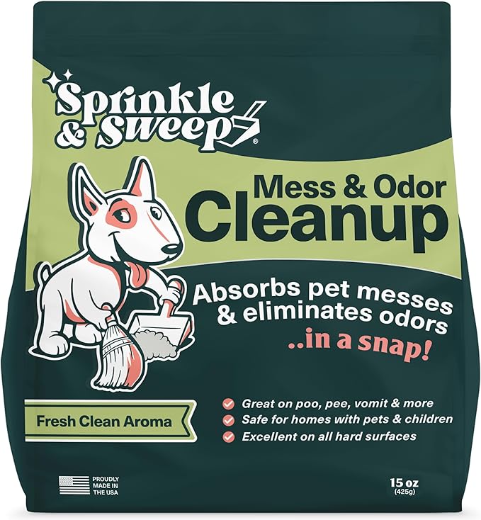 Dog Pee Cleaner | Pet Accident Cleanup Powder | Vomit Cleanup Kit for Hard Surfaces | Puppy Potty Training Aid | Dog Diarrhea Accident Absorbent | Non-Toxic Odor Remover-PurrikoPets