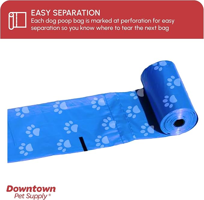 Downtown Pet Supply Rainbow Paw Print Poop Bags (2200 CT & 2 Dispensers) - Leak-Proof, Unscented, Clips to Leashes & Harnesses-PurrikoPets
