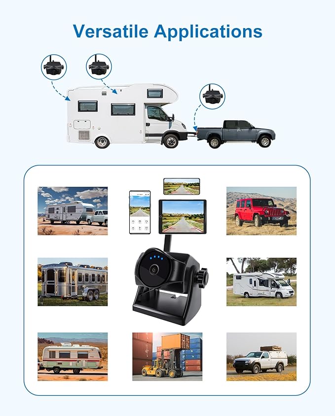 1080P Magnetic Wireless Backup Camera, WiFi Hitch Camera with Long-Lasting Battery,Night Vision,IP69K, Easy Installation for RVs, Trucks, Trailers, Compatible with iPhone,iPad, Android Devices-PurrikoPets