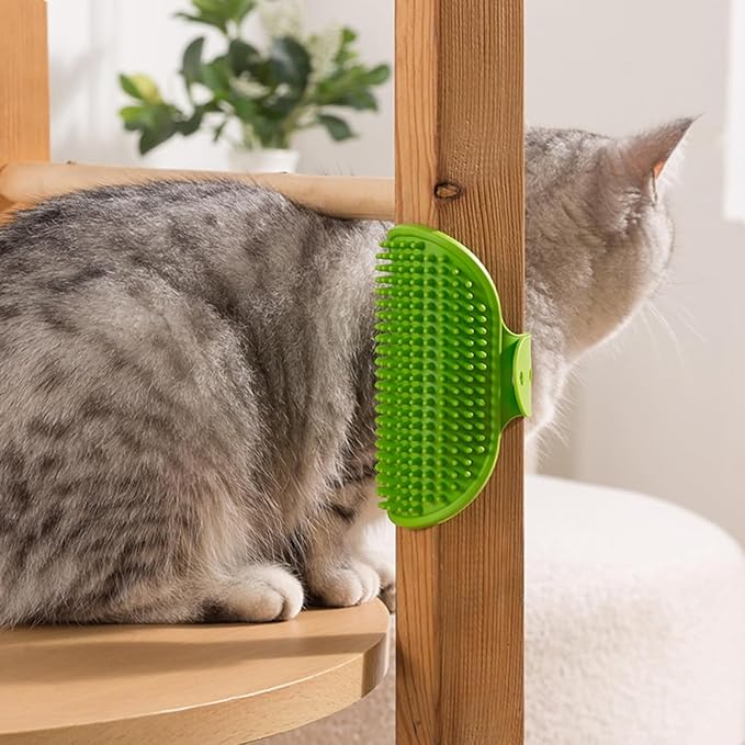4PCS Cat Self-Groomer, Indoor Cat Brush, Adjustable Silicone Self-Cleaning Massage Tool for Dogs and Cats Scrubbing, Bathing, Massage, Hair Cleaning-PurrikoPets