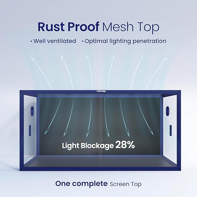 120 Gallon Bearded Dragon Tank,48" x 24" x 24" Reptile Tank with Sliding Door Top Screen Ventilation, Front Opening Reptile Enclosure for Easy Maintenance-PurrikoPets