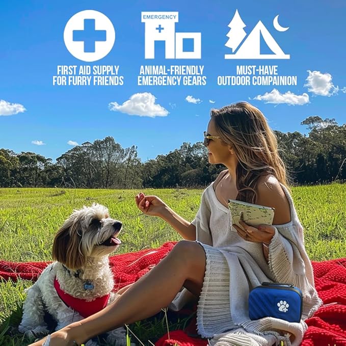 EVERLIT Pet Medic First Aid Kit | 95 Pcs Vet-Approved Medical, Outdoor & Emergency Supplies for Dogs, Cats, Animal Care | Travel-Friendly Compact Bag for Home, Car and Travel (Valentine Lace)-PurrikoPets