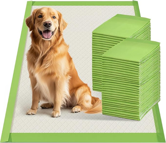 Gardner Pet Dog Pee Pads Extra Large 29"x47", XL Thicker ECO Green Disposable Puppy Training Pads Super Absorbent Full Edge-Wrapping Pad for Dogs, Puppies, Cats, Rabbits (50 Count)-PurrikoPets