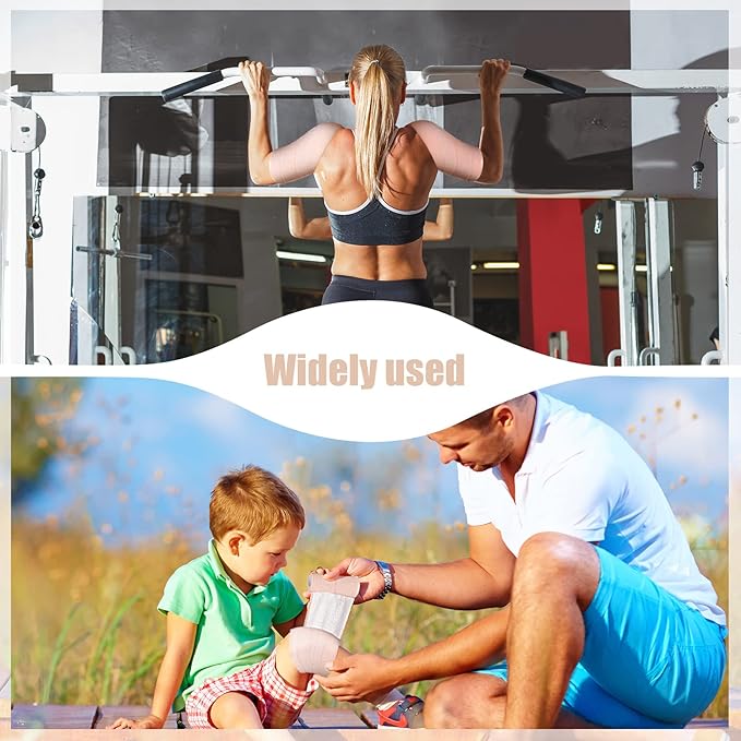 4 Rolls Elastic Tape Adhesive Elastic Tape Self Adhesive Bandage Wrap Flexible Stretch Bandages for Sports Ankle, Knee and Wrist Sprains Animal Pets, 5 Yard (4 Inch in Width)-PurrikoPets