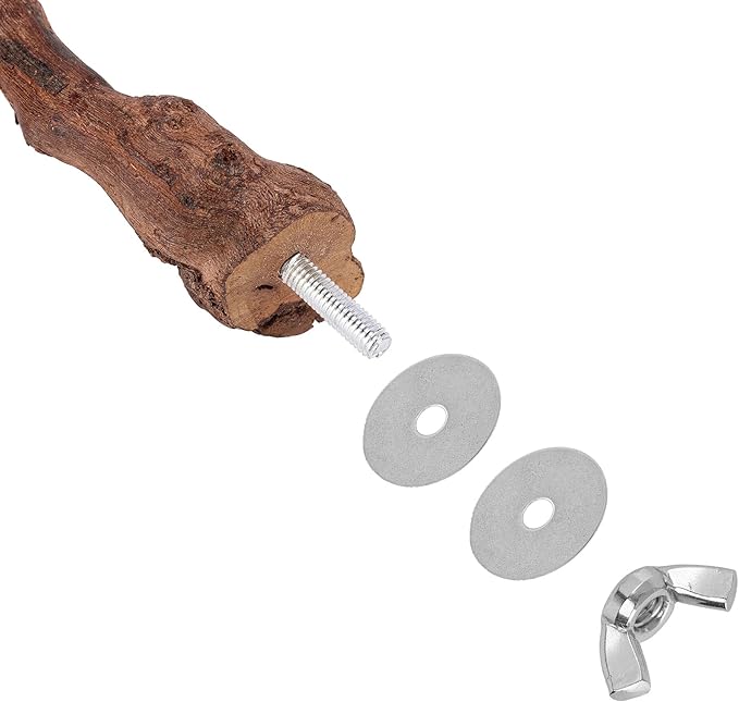 2 pcs 9.8 inch Bird Perches Stand Natural Wood Bird Perches, Birdcage Wood Stand Tree Perches for Birds Cockatiels Parrots Conures Macaws Finches(2PCS 9.8" Length)-PurrikoPets