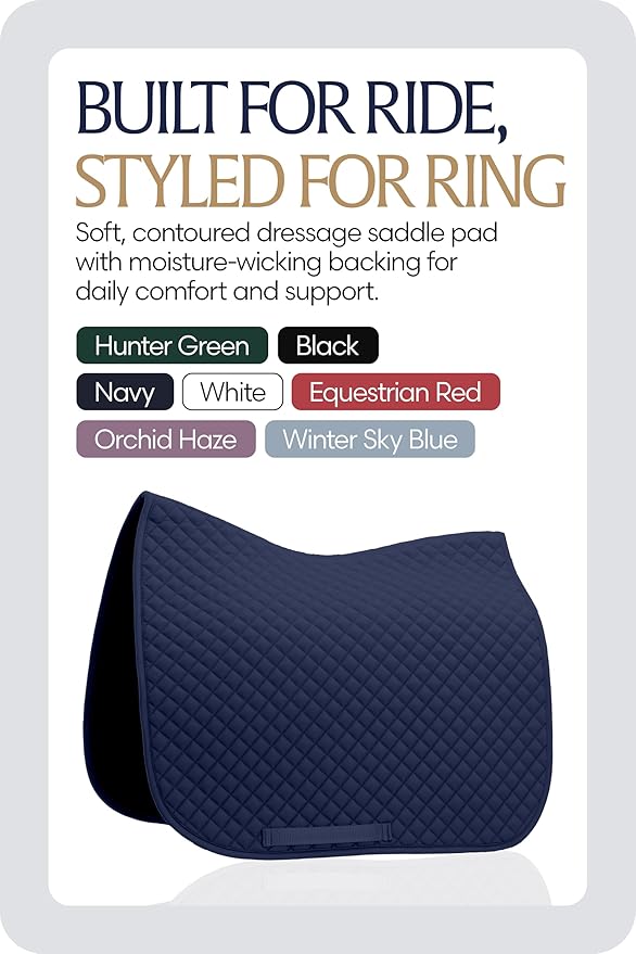 Equinavia Harstad Dressage Saddle Pad | Classic & Durable | Moisture-Wicking Tricot Backing-PurrikoPets