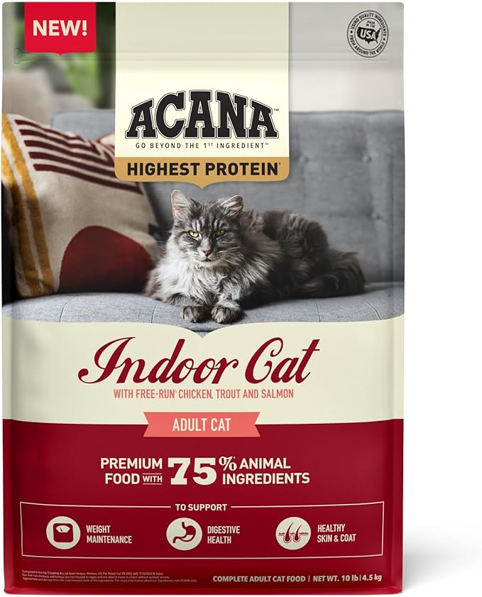 ACANA Highest Protein Dry Cat Food Indoor Cat Food Recipe 10lb Bag-PurrikoPets