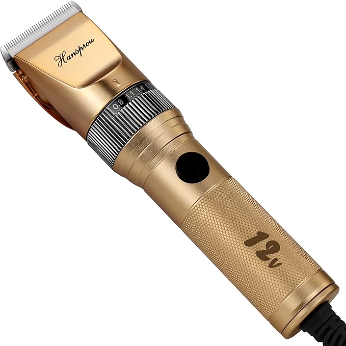 Dog Grooming Clippers, Professional Dog Clipper for Thick Coat 12V Plug-in Pet Trimmer High Power Pet Clippers Low Noise with Guard Combs Brush for Dogs Cats and Other Animal-PurrikoPets