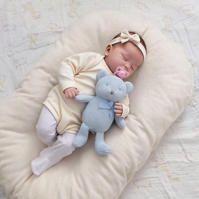 100% Organic Cotton Baby Toys Blue Teddy Bear 6.5" Stuffed Animals for Newborn-PurrikoPets