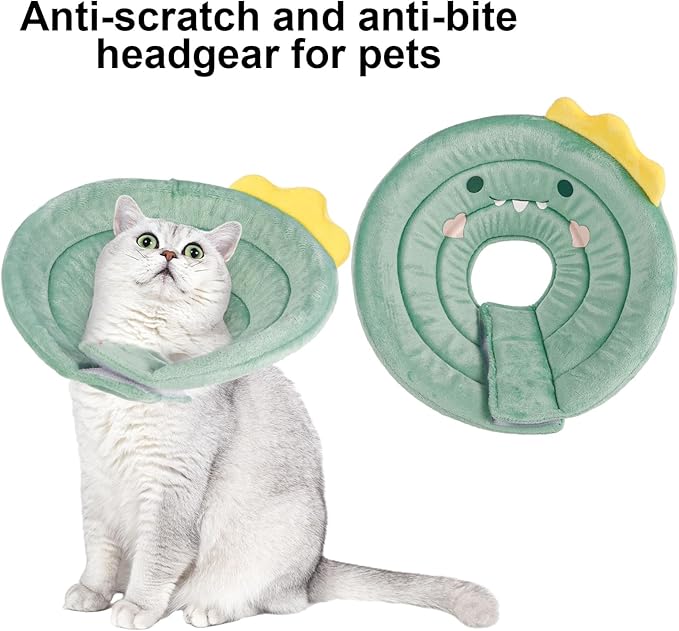 FRIUSATE Cat Cone Collar Soft, Cute Cat Recovery Collar Soft Adjustable Cat Cones to Stop Licking Comfortable Breathable Lightweight Neck Cone for Cats Kittens Pet After Surgery-PurrikoPets