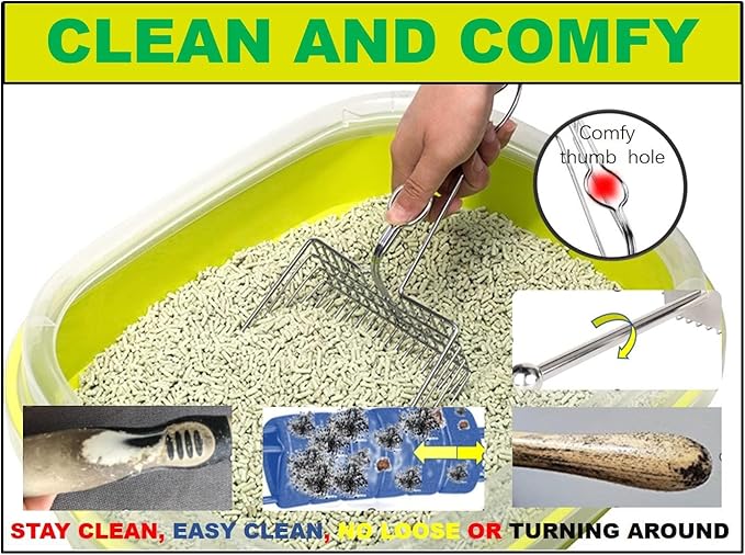 All Metal Litter Scoop, Solid Metal Sifter, Cat Litter Scoop Metal Jumbo, Cat Urine Scoop, Litter Scooper with Holder, Litter Scooper Holder, Jumbo Cat Litter Scoop Sifter Scooper Holder-PurrikoPets