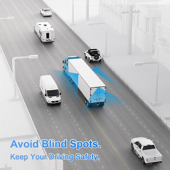 Fookoo HD 1080P 9" Wireless Backup Camera System, 9-inch Quad Split Screen Monitor w/Recording, IP69 Waterproof Side View Rear View Cameras, Digital Signal, Parking Lines for RV/Truck/Trailer (DW9T4)-PurrikoPets