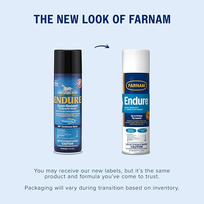 Farnam Endure Sweat-Resistant Fly Spray for Horses, Protects Against Lyme Disease, 15 oz-PurrikoPets