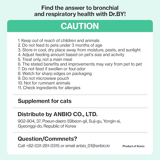 Dr.by Cat Breath Bronchial Supplements Cat Sneezing Treatment Asthma Cold Cough Nose Relief Respiratory&Immune Support with TF-343-30 lickable Formula Individually Packaged, Chicken (2 Packs (17OZ))-PurrikoPets