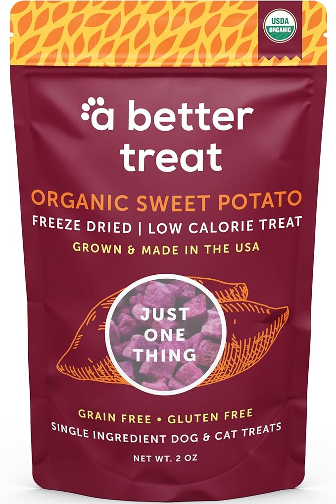 A Better Treat – Freeze Dried Organic Purple Sweet Potato Dog and Cat Treats, Organic, Single Ingredient | Natural, Healthy, Diabetic Friendly | Made in The USA-PurrikoPets