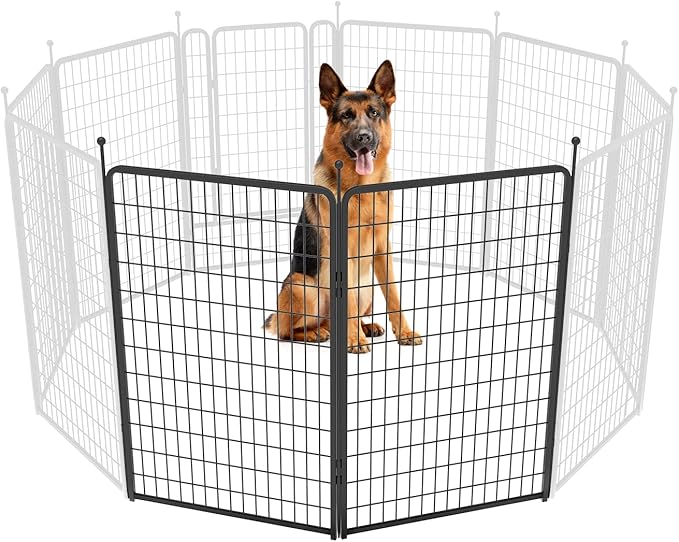 FXW Rollick Unleashed Dog Playpen for Indoor, Yard, RV Camping, 50 inch 2 Panels for Large Dogs, Black│Patented-PurrikoPets