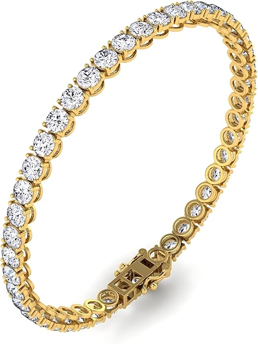 0.50-15 Carat Lab Grown Classic Diamond Tennis Bracelet 4 Prong Setting Luxury Collection (F-G Color, SI Clarity) Length- 7 Inch