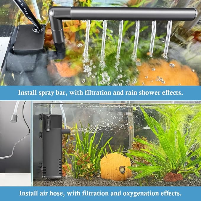 FEDOUR Submersible Aquarium Internal Filter, Filter with Water Pump for Fish Tank up to 35 Gallon (8W for 5-35 gallon-new)-PurrikoPets