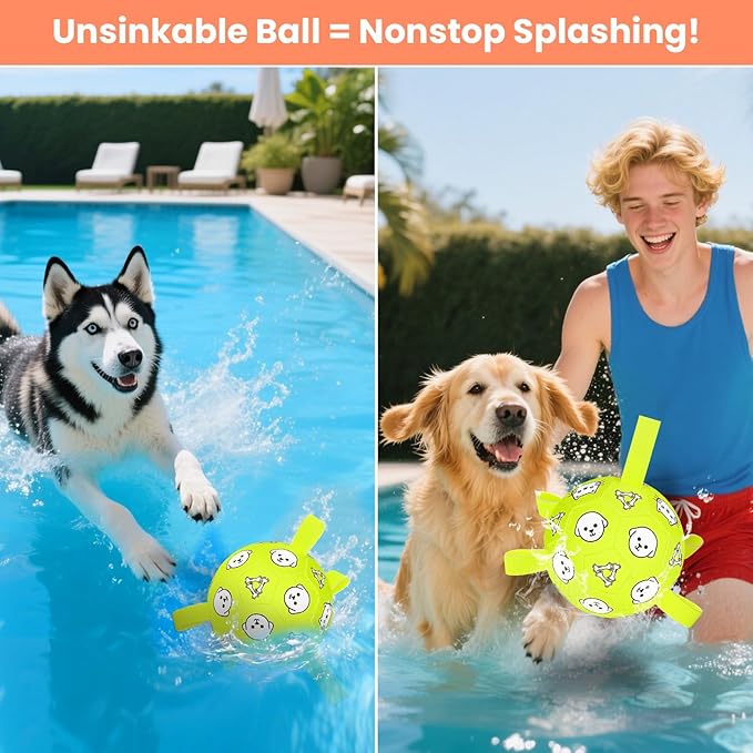 Dog Toys, Durable Dog Soccer Ball with Straps, Interactive Dog Toys, Water Fetch Ball for Tug of War, Puppy Toys for Indoor/Outdoor – Fun Dog Birthday Gift for Small & Medium Dogs, 6 Inch-PurrikoPets