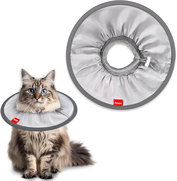 Agape Comfortable Cat Cone, Lightweight Cat Cone Collar Soft, Recovery Collar for Cats After Surgery to Stop Licking & Scratching, Protective E Collar for Small, Medium, and Large Cats for Wound Care-PurrikoPets