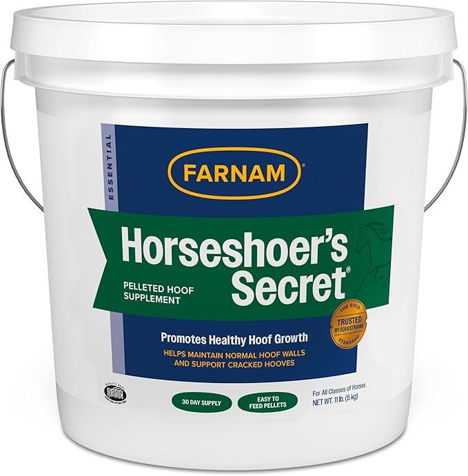 Farnam Horseshoer's Secret Pelleted Hoof Supplement for horses promotes healthy hoof growth, 11lb., 30 day supply-PurrikoPets