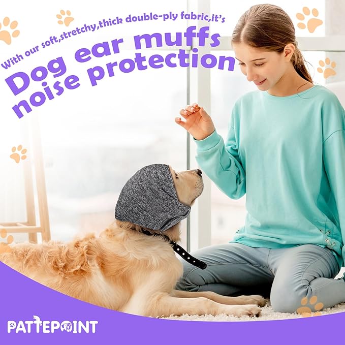 Dog Noise Cancelling Ear Muffs No Flap Ear Wraps for Dogs-PurrikoPets