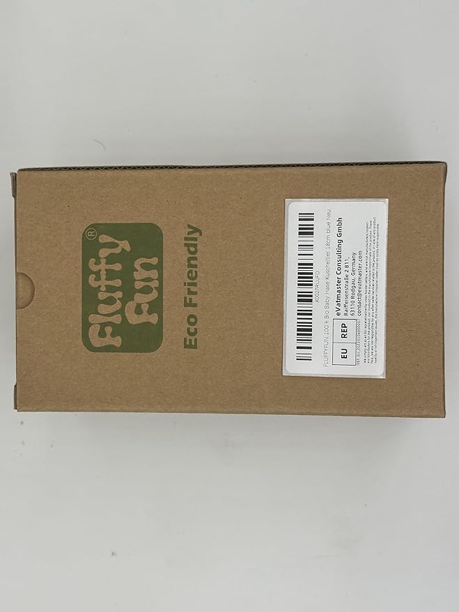 100% Organic Cotton Baby Toys Blue Bunny Rabbit Stuffed Animals for Newborn 7.1"-PurrikoPets