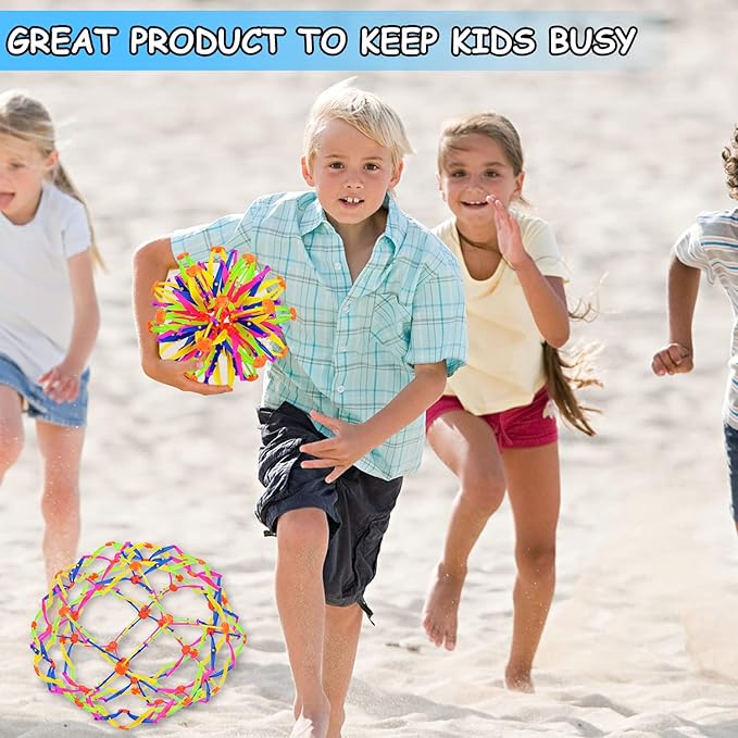 2Pcs Colorful Sphere Expandable Breathing Balls Fidget Toy-Stress Reliever ,Collapsible Expanding Magic Ball Toys from 6" to 12"for Kids & Adults Mindfulness Meditation Practices,Yoga -ADHD-PurrikoPets