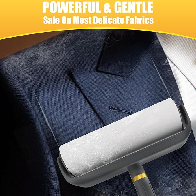 6.3" Large Surface Lint Roller Refills, Extra Sticky Roller for Clothing, Pet Hair, Furniture Cleaning, 6 Refills Total 600 Sheets-PurrikoPets